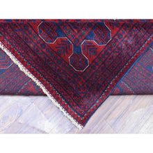 Load image into Gallery viewer, 9&#39;8&quot;x13&#39;1&quot; Deep And Saturated Red Hand Knotted With Tribal Design, Soft And Shiny Wool Afghan Khamyab Oriental Rug FWR436008