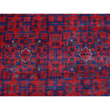 Load image into Gallery viewer, 9&#39;8&quot;x13&#39;1&quot; Deep And Saturated Red Hand Knotted With Tribal Design, Soft And Shiny Wool Afghan Khamyab Oriental Rug FWR436008