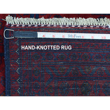 Load image into Gallery viewer, 9&#39;8&quot;x13&#39;1&quot; Deep And Saturated Red Hand Knotted With Tribal Design, Soft And Shiny Wool Afghan Khamyab Oriental Rug FWR436008