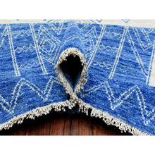 Load image into Gallery viewer, 10&#39;1&quot;x13&#39;9&quot; Navy Blue, Fine Peshawar With Intricate Geometric Motifs Dense Weave, Extra Soft Wool Hand Knotted, Oriental Rug FWR436026