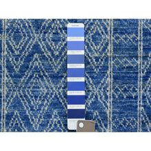 Load image into Gallery viewer, 10&#39;1&quot;x13&#39;9&quot; Navy Blue, Fine Peshawar With Intricate Geometric Motifs Dense Weave, Extra Soft Wool Hand Knotted, Oriental Rug FWR436026