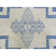 Load image into Gallery viewer, 10&#39;1&quot;x13&#39;9&quot; Navy Blue, Fine Peshawar With Intricate Geometric Motifs Dense Weave, Extra Soft Wool Hand Knotted, Oriental Rug FWR436026