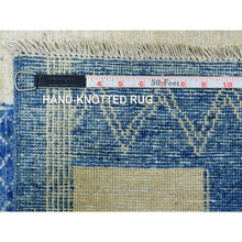 Load image into Gallery viewer, 10&#39;1&quot;x13&#39;9&quot; Navy Blue, Fine Peshawar With Intricate Geometric Motifs Dense Weave, Extra Soft Wool Hand Knotted, Oriental Rug FWR436026