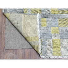 Load image into Gallery viewer, 7&#39;9&quot;x10&#39;2&quot; Light Gray, Modern Design Art Deco, Natural Dyes Densely Woven, Soft Organic Wool Hand Knotted, Oriental Rug FWR436032