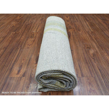 Load image into Gallery viewer, 7&#39;9&quot;x10&#39;2&quot; Light Gray, Modern Design Art Deco, Natural Dyes Densely Woven, Soft Organic Wool Hand Knotted, Oriental Rug FWR436032