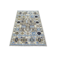 Load image into Gallery viewer, 3&#39;3&quot;x5&#39; Light Gray, Hand Knotted Afghan Ersari with Hutchlu Design, Natural Dyes Soft Lush Pile Organic Wool, Oriental Rug FWR436068