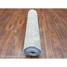 Load image into Gallery viewer, 2&#39;8&quot;x7&#39;7&quot; Light Gray, Fine Peshawar With Ziegler Mahal Design, Natural Dyes Dense Weave, Extra Soft Wool Hand Knotted, Runner Oriental Rug FWR436122