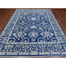 Load image into Gallery viewer, 8&#39;x10&#39; Denim Blue, Soft And Shiny Wool Hand Knotted, Fine Peshawar With Ziegler Mahal Design, Natural Dyes Dense Weave, Oriental Rug FWR436134