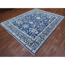 Load image into Gallery viewer, 8&#39;x10&#39; Denim Blue, Soft And Shiny Wool Hand Knotted, Fine Peshawar With Ziegler Mahal Design, Natural Dyes Dense Weave, Oriental Rug FWR436134