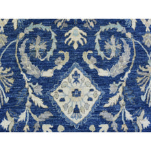 Load image into Gallery viewer, 8&#39;x10&#39; Denim Blue, Soft And Shiny Wool Hand Knotted, Fine Peshawar With Ziegler Mahal Design, Natural Dyes Dense Weave, Oriental Rug FWR436134