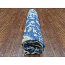 Load image into Gallery viewer, 8&#39;x10&#39; Denim Blue, Soft And Shiny Wool Hand Knotted, Fine Peshawar With Ziegler Mahal Design, Natural Dyes Dense Weave, Oriental Rug FWR436134