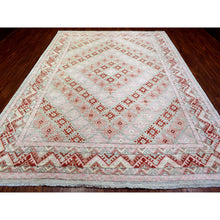 Load image into Gallery viewer, 9&#39;x12&#39; Light Red, Anatolian Village Inspired Geometric Style, Soft Wool Hand Knotted Natural Dyes Oriental Rug FWR436194