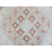 Load image into Gallery viewer, 9&#39;x12&#39; Light Red, Anatolian Village Inspired Geometric Style, Soft Wool Hand Knotted Natural Dyes Oriental Rug FWR436194
