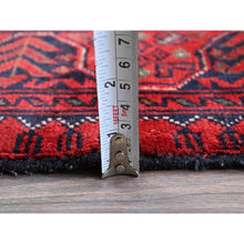 Load image into Gallery viewer, 2&#39;8&quot;x4&#39; Berry Red, Afghan Khamyab With Tribal Design, Soft And Shiny Wool, Vegetable Dyes, Hand Knotted, Mat, Sample, Oriental Rug FWR4356