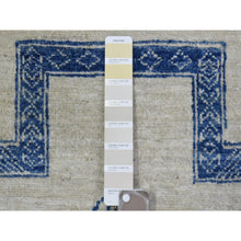 Load image into Gallery viewer, 8&#39;10&quot;x11&#39;8&quot; Ivory With Denim Blue, Hand Knotted Fine Peshawar With Intricate, Geometric, Motifs, Densely Woven Soft Organic Wool, Oriental Rug FWR436320