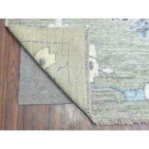 14'x17'10" Gray Extra Soft Wool Hand Knotted, Afghan Angora Oushak With Flowing And Open Design Natural Dyes, Oversized Oriental Rug FWR436386