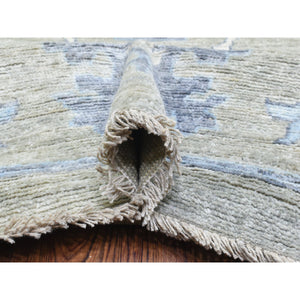 14'x17'10" Gray Extra Soft Wool Hand Knotted, Afghan Angora Oushak With Flowing And Open Design Natural Dyes, Oversized Oriental Rug FWR436386