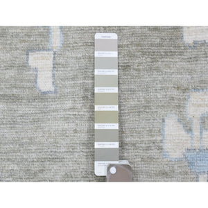 14'x17'10" Gray Extra Soft Wool Hand Knotted, Afghan Angora Oushak With Flowing And Open Design Natural Dyes, Oversized Oriental Rug FWR436386