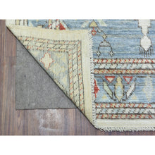 Load image into Gallery viewer, 4&#39;x10&#39;4&quot; Gray Hand Knotted Anatolian Village Inspired With Geometric Design Natural Dyes Soft Wool Wide Runner Oriental Rug FWR436452