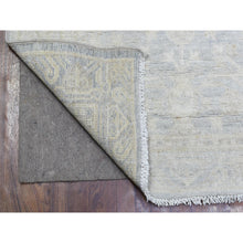 Load image into Gallery viewer, 2&#39;8&quot;x9&#39;6&quot; Silver Blue, Hand Knotted Washed Out Peshawar With All Over Design, Natural Dyes Soft And Shiny Wool, Runner Oriental Rug FWR436566