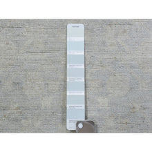 Load image into Gallery viewer, 2&#39;8&quot;x9&#39;6&quot; Silver Blue, Hand Knotted Washed Out Peshawar With All Over Design, Natural Dyes Soft And Shiny Wool, Runner Oriental Rug FWR436566