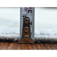 Load image into Gallery viewer, 2&#39;8&quot;x9&#39;6&quot; Silver Blue, Hand Knotted Washed Out Peshawar With All Over Design, Natural Dyes Soft And Shiny Wool, Runner Oriental Rug FWR436566