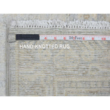Load image into Gallery viewer, 2&#39;8&quot;x9&#39;6&quot; Silver Blue, Hand Knotted Washed Out Peshawar With All Over Design, Natural Dyes Soft And Shiny Wool, Runner Oriental Rug FWR436566