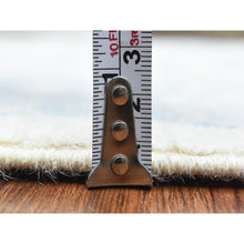 Load image into Gallery viewer, 2&#39;8&quot;x14&#39;4&quot; Ivory, Velvety Wool Hand Knotted, White Wash Peshawar With All Over Leaf Design Natural Dyes, Runner Oriental Rug FWR436572