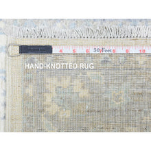 Load image into Gallery viewer, 2&#39;8&quot;x14&#39;4&quot; Ivory, Velvety Wool Hand Knotted, White Wash Peshawar With All Over Leaf Design Natural Dyes, Runner Oriental Rug FWR436572