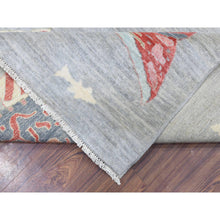 Load image into Gallery viewer, 9&#39;2&quot;x11&#39;9&quot; Light Gray, Densely Woven Soft Wool Hand Knotted, Afghan Peshawar With Colorful Oceanic Fish Design Natural Dyes, Oriental Rug FWR436584