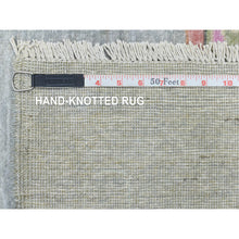 Load image into Gallery viewer, 9&#39;2&quot;x11&#39;9&quot; Light Gray, Densely Woven Soft Wool Hand Knotted, Afghan Peshawar With Colorful Oceanic Fish Design Natural Dyes, Oriental Rug FWR436584