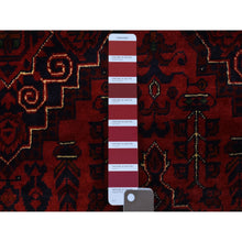 Load image into Gallery viewer, 4&#39;10&quot;x6&#39;7&quot; Deep and Saturated Red Hand Knotted With Tribal Design, Soft and Shiny Wool Afghan Khamyab Oriental Rug FWR436662