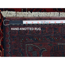 Load image into Gallery viewer, 4&#39;10&quot;x6&#39;7&quot; Deep And Saturated Red Hand Knotted With Tribal Design, Soft And Shiny Wool Afghan Khamyab Oriental Rug FWR436662