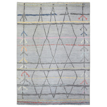 Load image into Gallery viewer, 10&#39;x13&#39;9&quot; Light Gray, Hand Knotted Boujaad Moroccan Berber Design, Natural Dyes Extra Soft Wool, Oriental Rug FWR436698