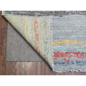 10'x13'9" Light Gray, Hand Knotted Boujaad Moroccan Berber Design, Natural Dyes Extra Soft Wool, Oriental Rug FWR436698