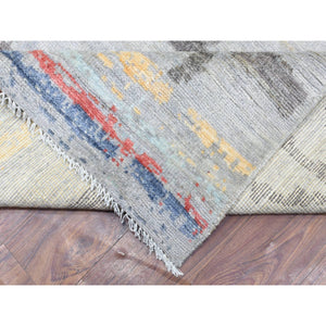 10'x13'9" Light Gray, Hand Knotted Boujaad Moroccan Berber Design, Natural Dyes Extra Soft Wool, Oriental Rug FWR436698