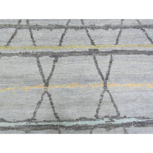 10'x13'9" Light Gray, Hand Knotted Boujaad Moroccan Berber Design, Natural Dyes Extra Soft Wool, Oriental Rug FWR436698