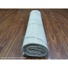 Load image into Gallery viewer, 10&#39;x13&#39;9&quot; Light Gray, Hand Knotted Boujaad Moroccan Berber Design, Natural Dyes Extra Soft Wool, Oriental Rug FWR436698