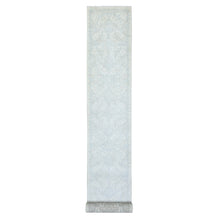 Load image into Gallery viewer, 2&#39;6&quot;x19&#39;4&quot; Ivory, Soft and Shiny Wool Hand Knotted, White Wash Peshawar Natural Dyes, XL Runner Oriental Rug FWR436806