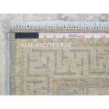 Load image into Gallery viewer, 2&#39;9&quot;x18&#39;9&quot; Cream, White Wash Peshawar with Khotan Design Natural Dyes, Velvety Wool Hand Knotted, XL Runner Oriental Rug FWR436812