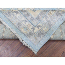 Load image into Gallery viewer, 9&#39;1&quot;x11&#39;10&quot; Light Blue Extra Soft Wool Hand Knotted, Afghan Angora Oushak With All Over Design Natural Dyes, Oriental Rug FWR436872