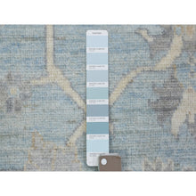 Load image into Gallery viewer, 9&#39;1&quot;x11&#39;10&quot; Light Blue Extra Soft Wool Hand Knotted, Afghan Angora Oushak With All Over Design Natural Dyes, Oriental Rug FWR436872