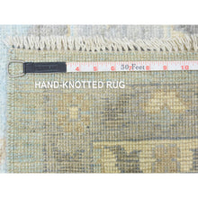Load image into Gallery viewer, 9&#39;1&quot;x11&#39;10&quot; Light Blue Extra Soft Wool Hand Knotted, Afghan Angora Oushak With All Over Design Natural Dyes, Oriental Rug FWR436872