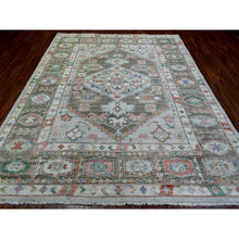 Load image into Gallery viewer, 8&#39;2&quot;x10&#39;3&quot; Light Gray, Soft Wool Hand Knotted, Anatolian Village Inspired With Large Medallion Design, Natural Dyes Densely Woven, Oriental Rug FWR436920