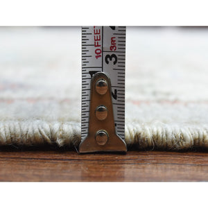 8'2"x10'3" Light Gray, Soft Wool Hand Knotted, Anatolian Village Inspired With Large Medallion Design, Natural Dyes Densely Woven, Oriental Rug FWR436920
