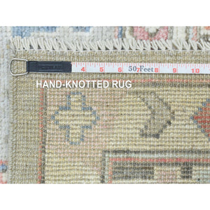8'2"x10'3" Light Gray, Soft Wool Hand Knotted, Anatolian Village Inspired With Large Medallion Design, Natural Dyes Densely Woven, Oriental Rug FWR436920