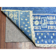 Load image into Gallery viewer, 10&#39;2&quot;x13&#39;7&quot; Denim Blue, Afghan Kashkuli Gabbeh Design Natural Dyes, Fine Weave Pure Wool Hand Knotted, Oriental Rug FWR436926