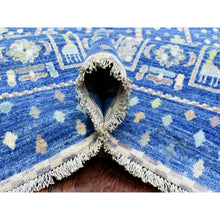 Load image into Gallery viewer, 10&#39;2&quot;x13&#39;7&quot; Denim Blue, Afghan Kashkuli Gabbeh Design Natural Dyes, Fine Weave Pure Wool Hand Knotted, Oriental Rug FWR436926