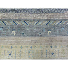 Load image into Gallery viewer, 10&#39;2&quot;x13&#39;7&quot; Denim Blue, Afghan Kashkuli Gabbeh Design Natural Dyes, Fine Weave Pure Wool Hand Knotted, Oriental Rug FWR436926