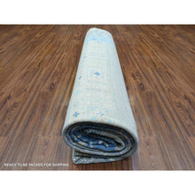 Load image into Gallery viewer, 10&#39;2&quot;x13&#39;7&quot; Denim Blue, Afghan Kashkuli Gabbeh Design Natural Dyes, Fine Weave Pure Wool Hand Knotted, Oriental Rug FWR436926